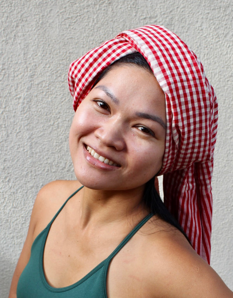 Kroma Cambodian red Scarves Cambodia scarf khmer krama handmade scarf cotton Scarves 65'' long and 25'' width