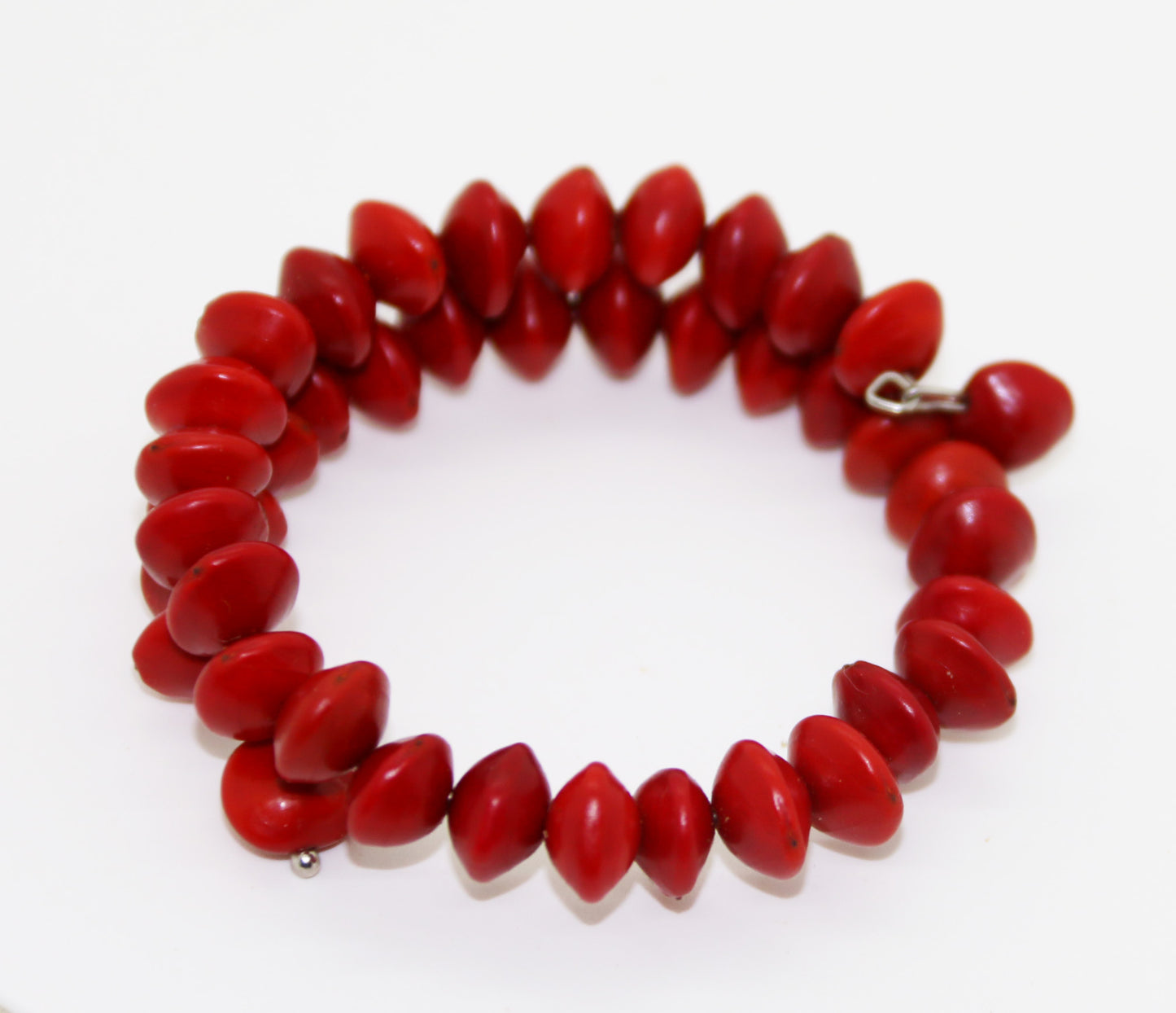 Red jewelry Cambodian gift, khmer New Year present,Beautiful bracelet, Khmer seed, Cambodian Handmade seed bracelet coil (Red Jambei seed)