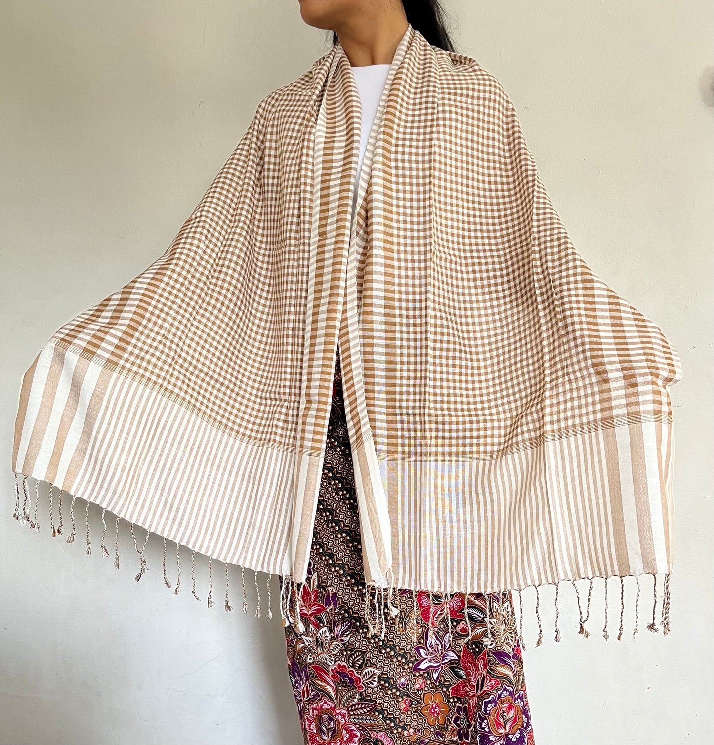 Yellow Kroma handmade scarf Cambodian  handmade 100% cotton khmer scarf  large size scarves for men and women Best Cambodian gift
