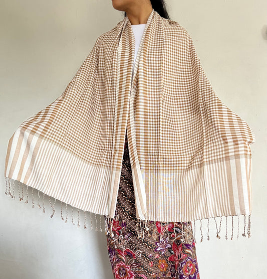 Yellow Kroma handmade scarf Cambodian  handmade 100% cotton khmer scarf  large size scarves for men and women Best Cambodian gift